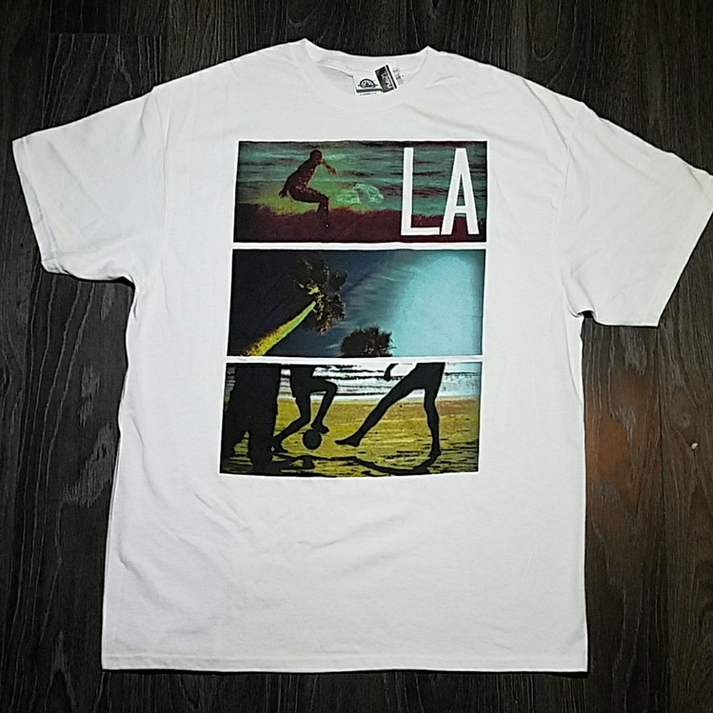 Men's Rue 21 White LA Beach / Surfing T-Shirt